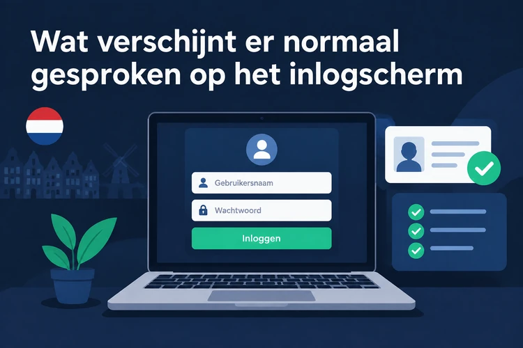 Wat verschijnt er normaal gesproken op het inlogscherm